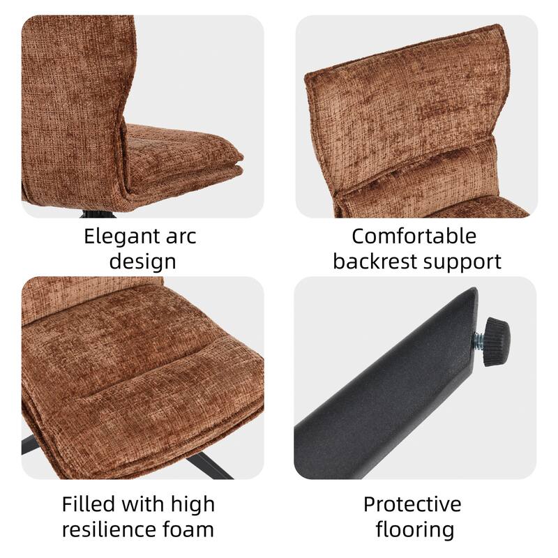 Modern Upholstered Swivel Dining Chairs Accent Side Chairs with Metal Legs