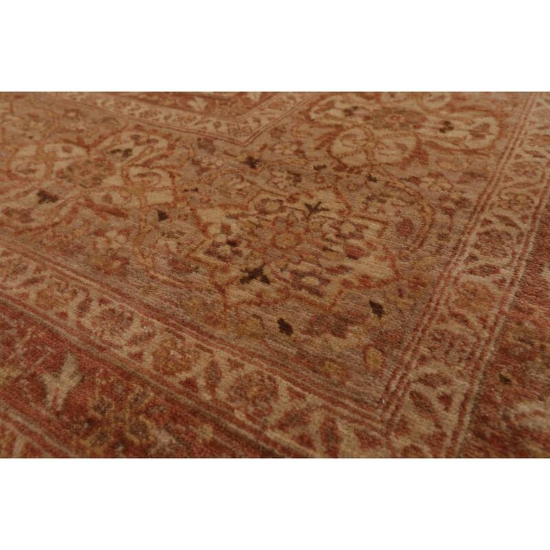 8'9''x11'8'' Traditional 250 KPSI Hand Knotted Beige Wool Area Rug - 8' 9'' x 11' 8''