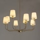 preview thumbnail 19 of 19, Mid-Century Modern Gold 6/8-Light French Chandelier Fabric Pendant Lights for Dining Room