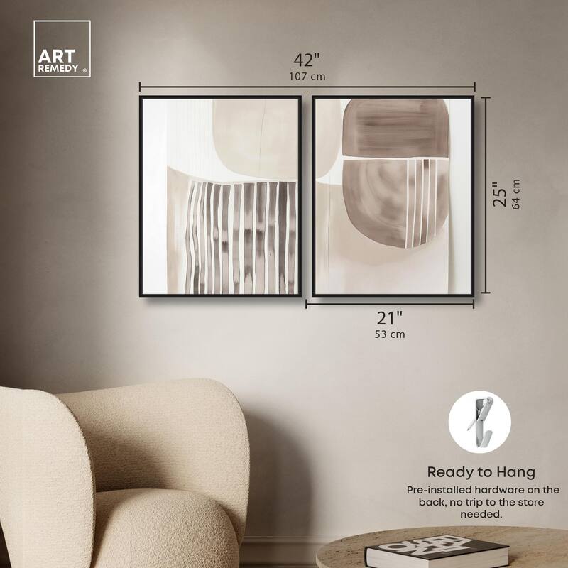 Elements of Quiet Canvas Set of 2 by Art Remedy