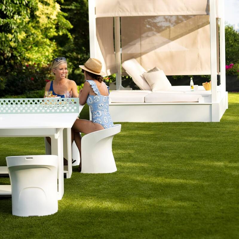 Ledge Lounger In Pool Barstools, Outdoor Patio, 22" Height - Set of 2
