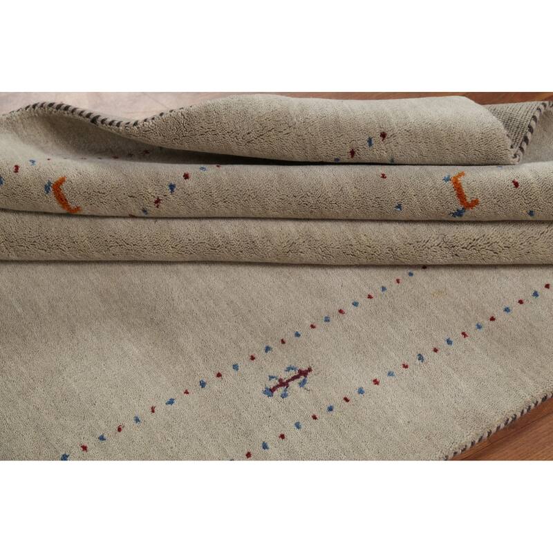 Tribal Gabbeh Oriental Area Rug Handmade Wool Carpet - 5'2"x 7'10"