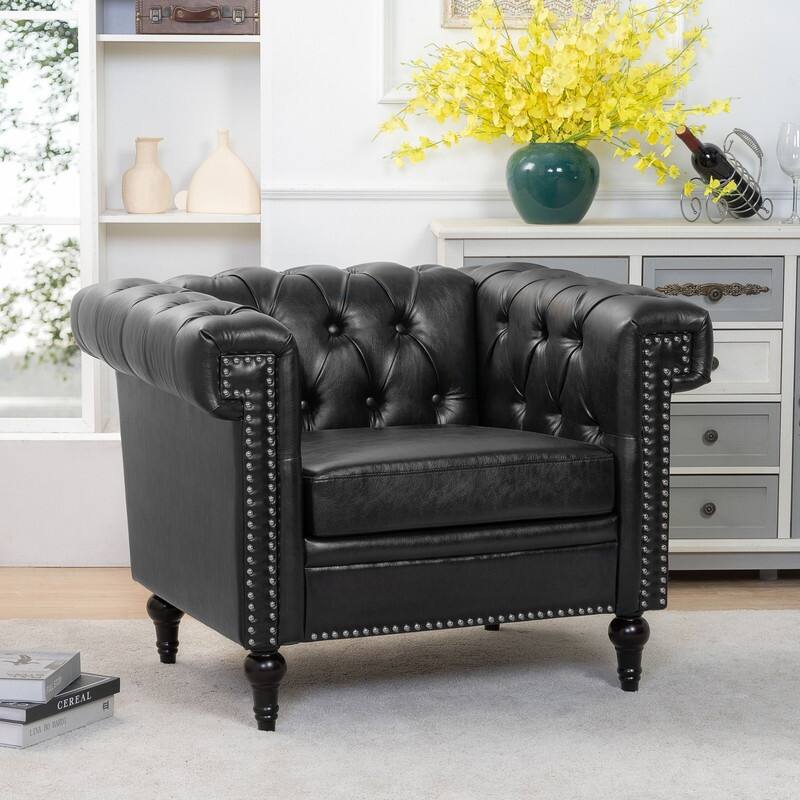 1 Seater Sofa For Living Room - Black
