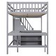 preview thumbnail 16 of 17, Full Size Loft Bed with Built-in L-Shaped Desk and Storage Shelves