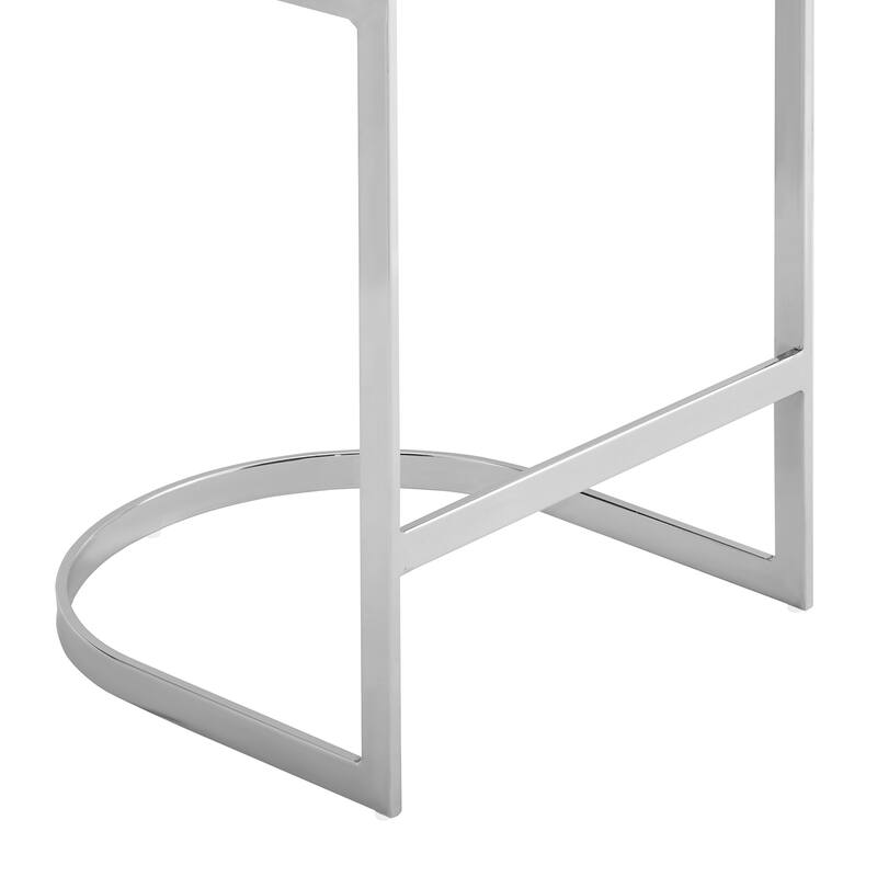 Velvet/Faux Leather Barstool, Counter Height Stools Set of 3 - 18.9"W x 20.5"D x 36.6"H