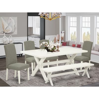 6-Piece Dinette Set - Dining Table with Chairs & Bench - Modern Kitchen Table Set