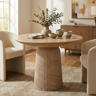 Studio London Faux Travertine Bistro Table Maddox Concrete Patio Table - 35.4"W x 35.4"D x 29.5"H