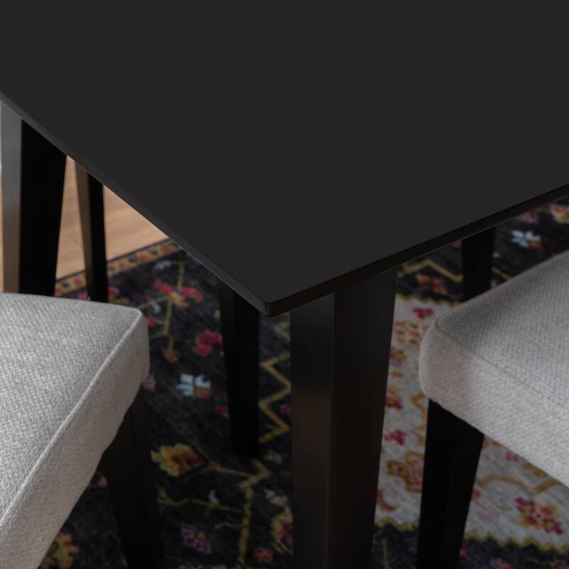 Caelan 5PC Upholstered Dining Set Black