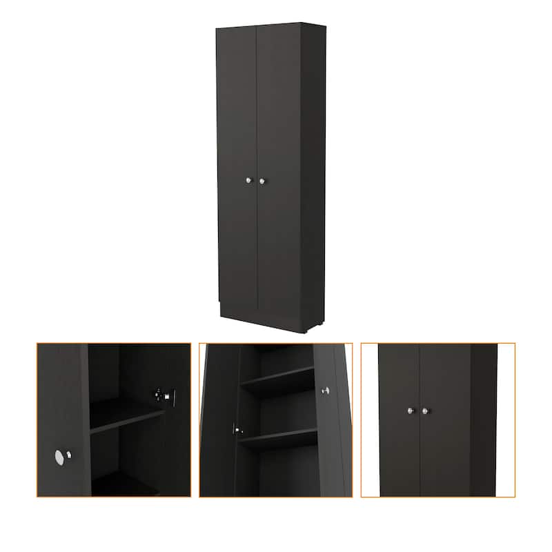Virginia Double Door Storage Cabinet, Five Shelves
