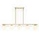 preview thumbnail 7 of 24, Luca Parisian 45.5" 5-Light Modern Glam Iron Globe Linear LED Pendant by JONATHAN Y