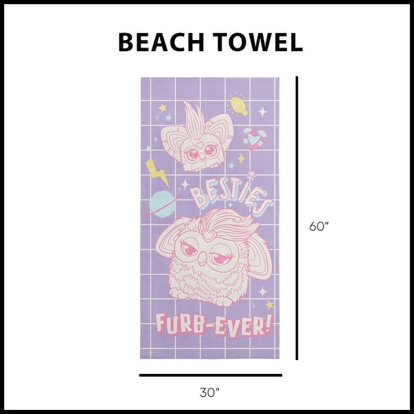 dimension image slide 0 of 2, Hasbro Furby Microfiber Beach Towel