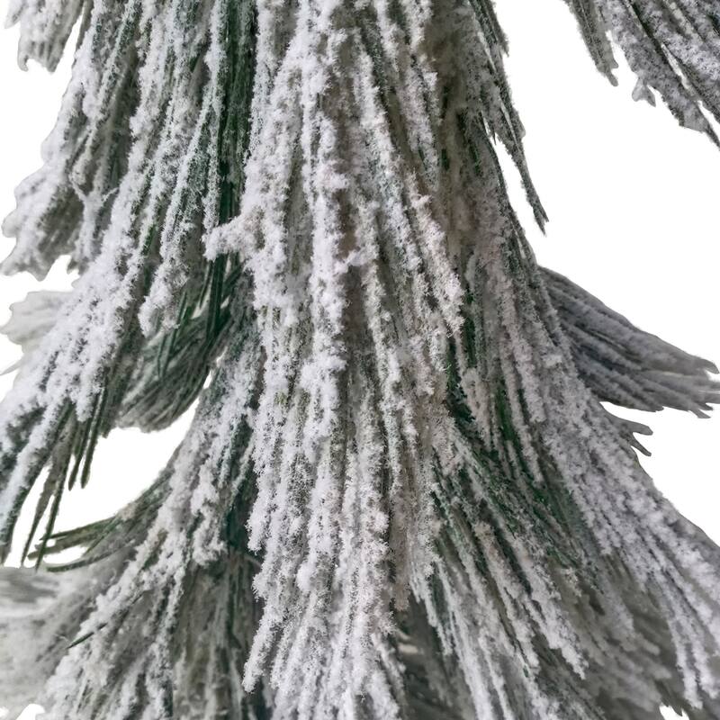 Heavily Flocked Pine Sprig Artificial Christmas Tree - 47"