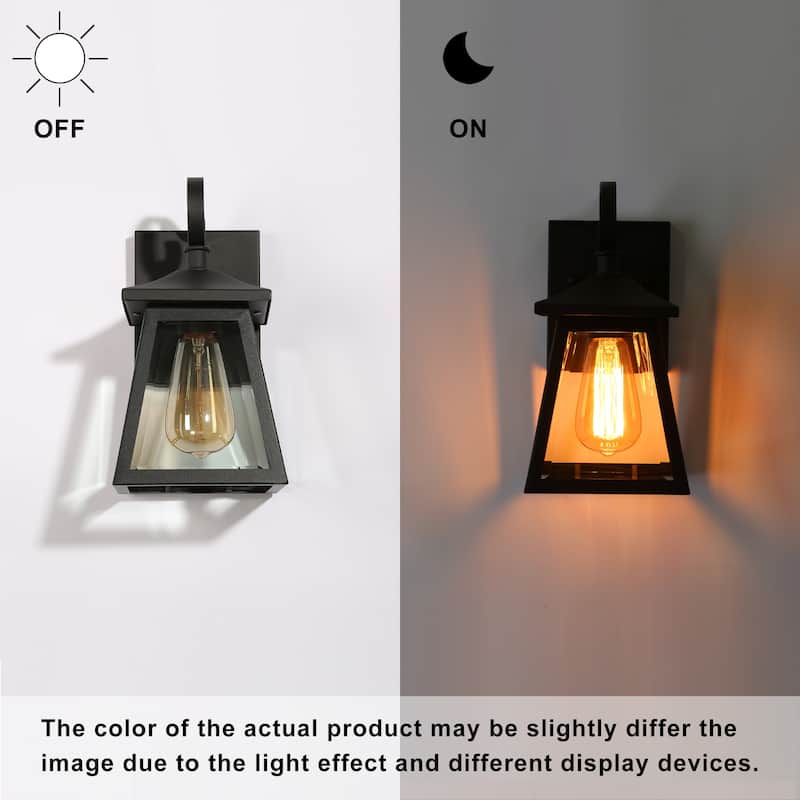 Kania 1-light Modern Black Lantern Outdoor Sconce Dimmable Exterior Wall Lighting