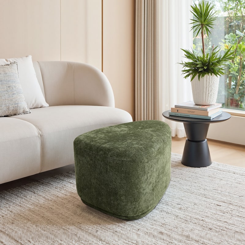 Bonnie 26"/43" W Chenille Small/ Oversized Triangular Cheese Ottoman