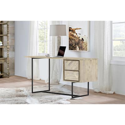 Peridot 2 Drawer Desk in Natural Acacia Wood