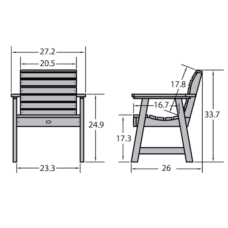 HIGHWOOD Weatherly Garden Chairs Set of Two