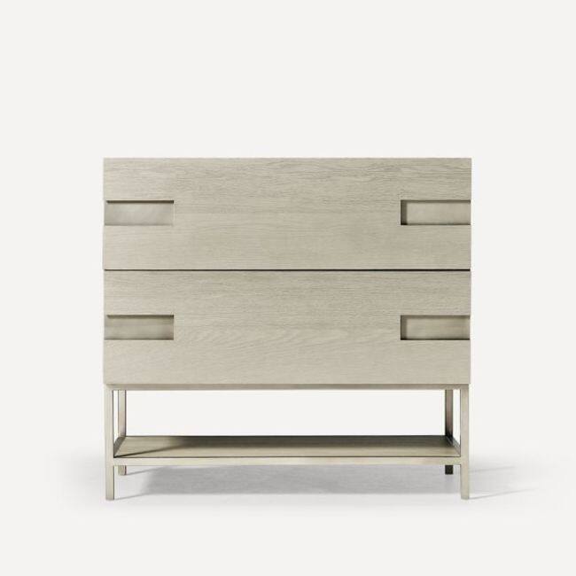 Robern CVSE36D Craft Series 36" Single Free Standing Vanity Cabinet - Natural Gray with Brushed Pewter