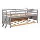 preview thumbnail 16 of 15, Elegant Low Loft Bed Twin Size with Trundle, Full Safety Fence, Climbing ladder and Storage Drawers, Solid & Sturdy, Grey