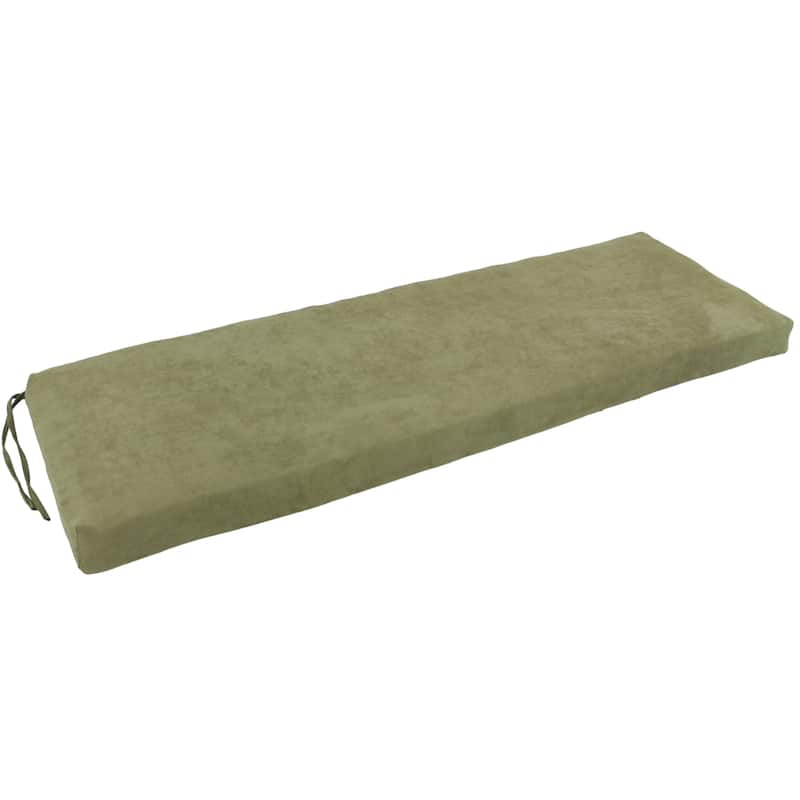 Microsuede Indoor Bench Cushion (48-, 51-, or 54-inches wide) - 54" wide - Sage Green