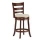 preview thumbnail 1 of 16, Verona Ladder Back Swivel Counter Height Stool by iNSPIRE Q Classic Cherry-Beige Linen