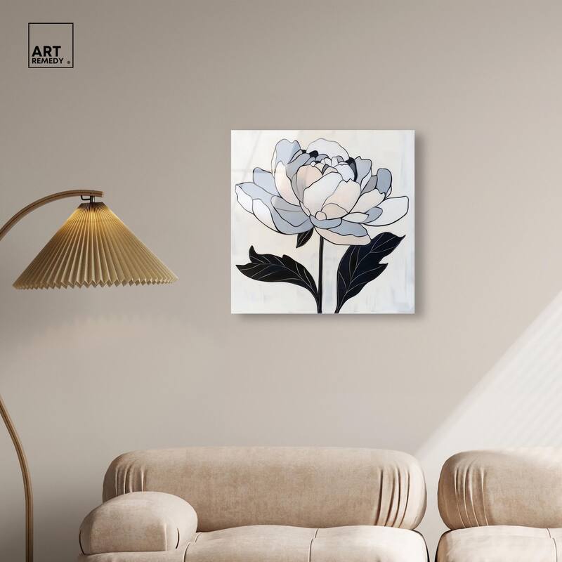 Gray Scale Flower I Acrylic by Art Remedy, Ready to Hang