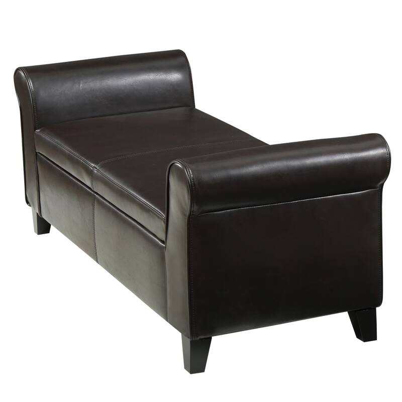 Roomfitters Upholstered Storage Bench Ottoman with Hidden Compartment, Tufted Entryway Bedroom Bench