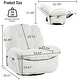 preview thumbnail 14 of 23, XINMICS Swivel Power Recliner Chair, Massage Rocker Recliners with Heated ,USB, USB-C and Side Pocket