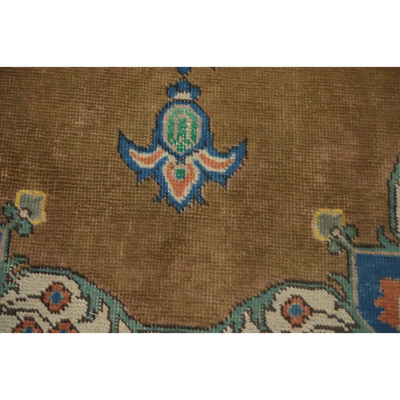 Hand Knotted Oriental 100% Wool Carpet Traditional Medallion Brown Tabriz Area Rug - 6' 6'' X 4' 4''