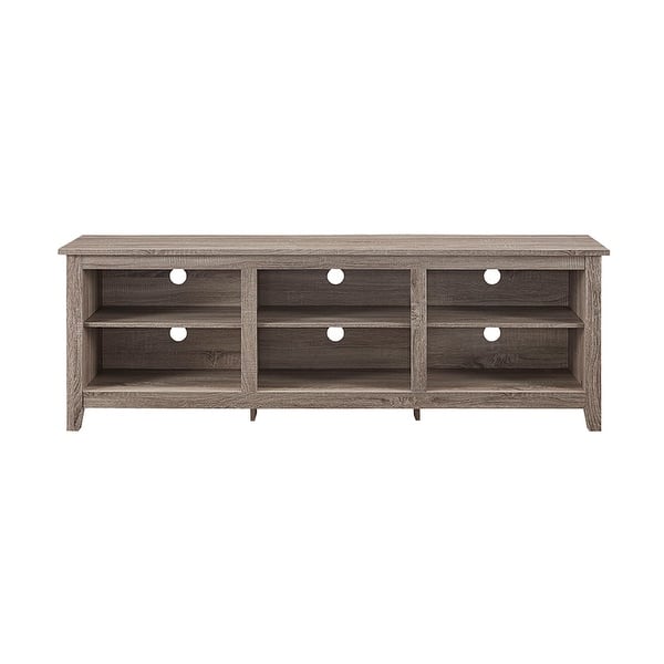 Shop We Furniture 70 Wood Media Tv Stand Storage Console Driftwood Free Shipping Today Overstock 23060796