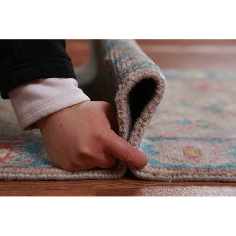 Gay Floral Oushak Oriental Runner Rug Hand-Knotted Wool Carpet - 2'6" x 11'6"