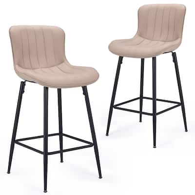 26 Inch Counter Stools Set of 2, Faux Leather Barstool Modern Counter Chair, Counter Height Stools Barstools