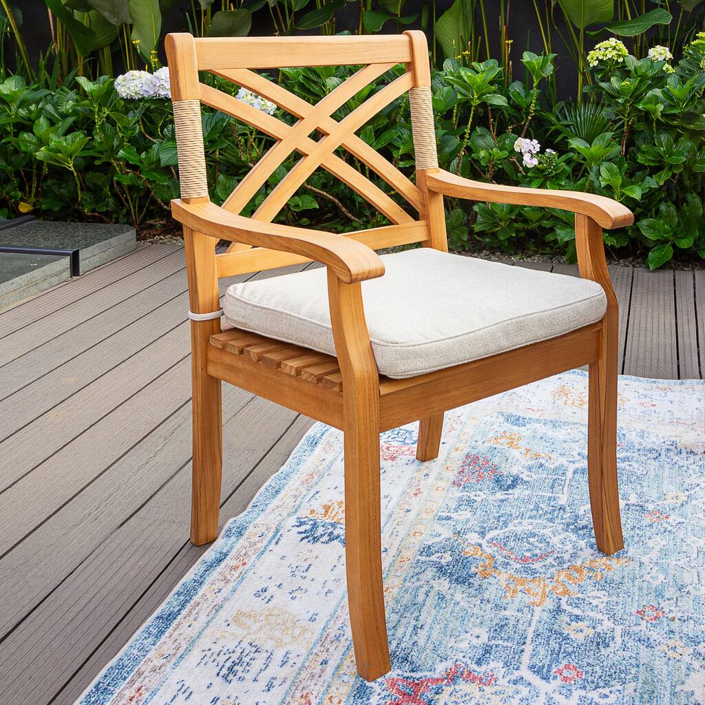 Cambridge Casual Carmel Teak Outdoor Dining Armchair with Cushion