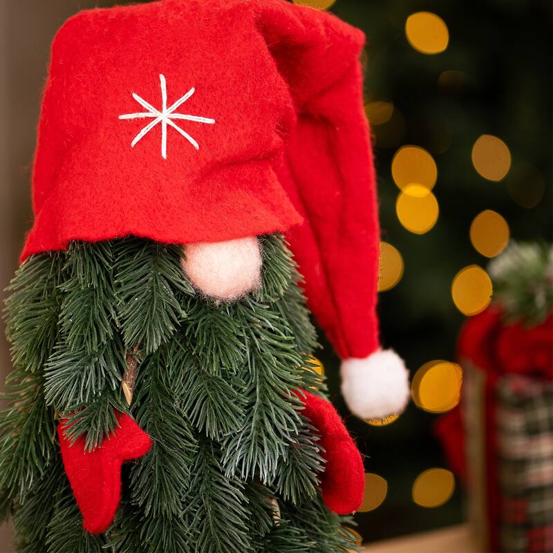 Frosted Gnome Tree Artificial Christmas Decoration - 14"