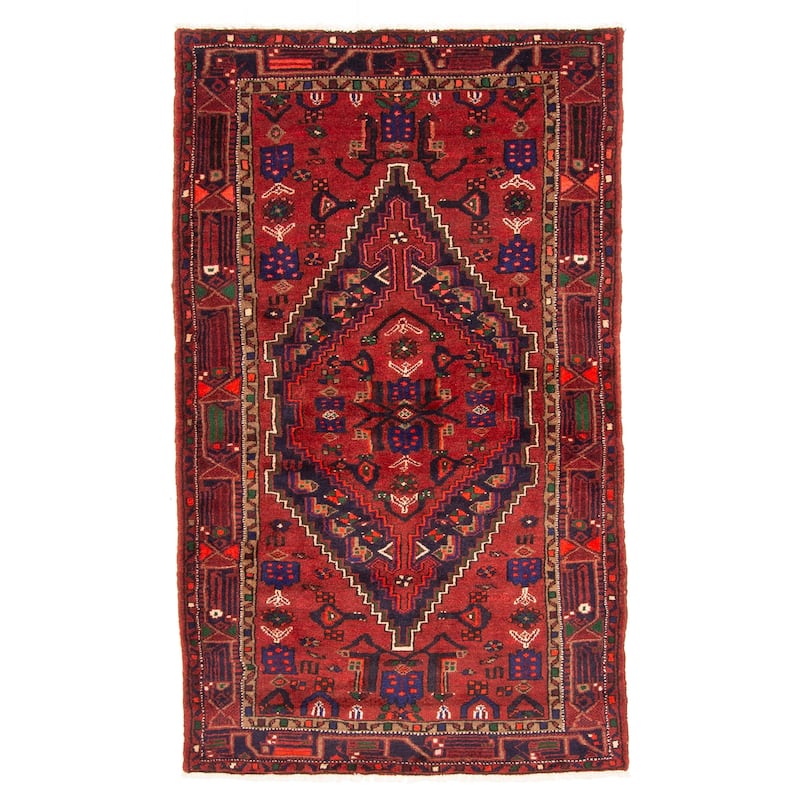 ECARPETGALLERY Hand-knotted Andelz Dark Red Wool Rug - 4'1 x 6'11