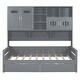 preview thumbnail 8 of 8, Grey Twin Size Wooden Daybed with 2 Drawers, and All-in-One Cabinet and Shelf