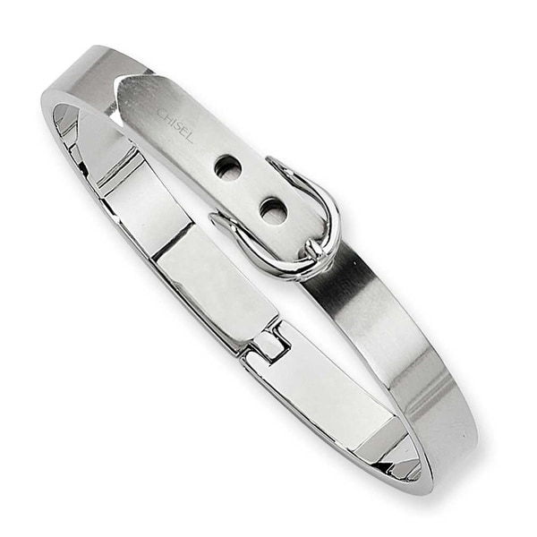 Chisel Stainless Steel Fancy Belt Hinged Bracelet