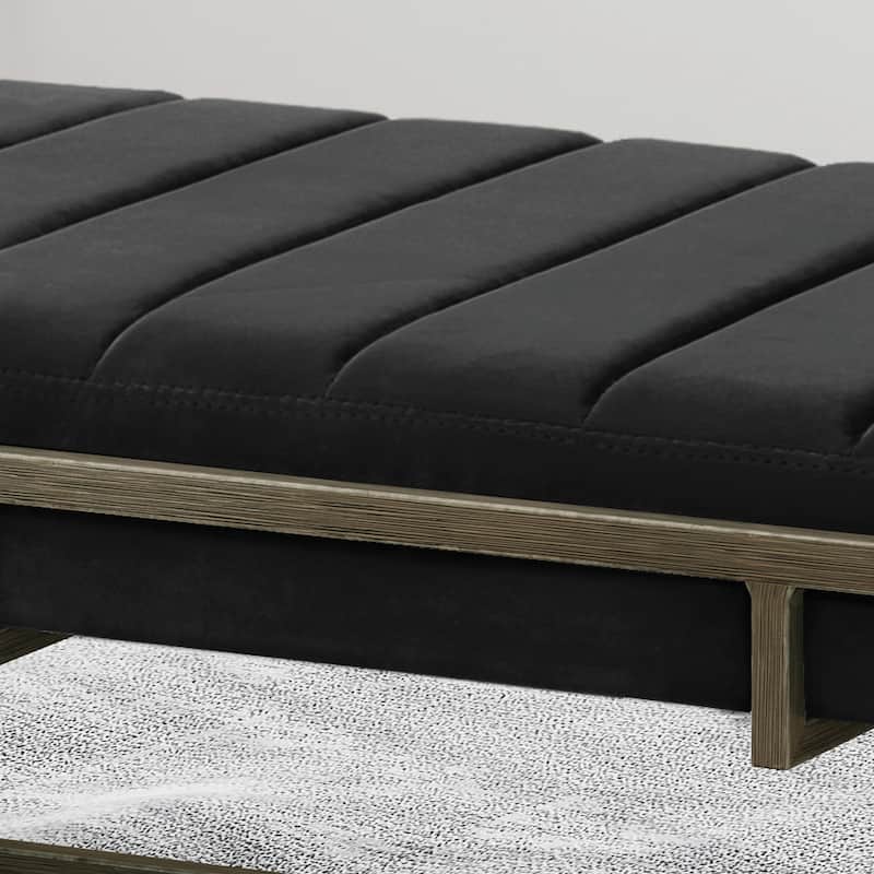 ​Luxury Upholstered Bench - Suede Seat & Gold Legs