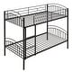 preview thumbnail 6 of 45, Twin Over Twin Steel Bunk Bed with Guardrails and Convertible Design