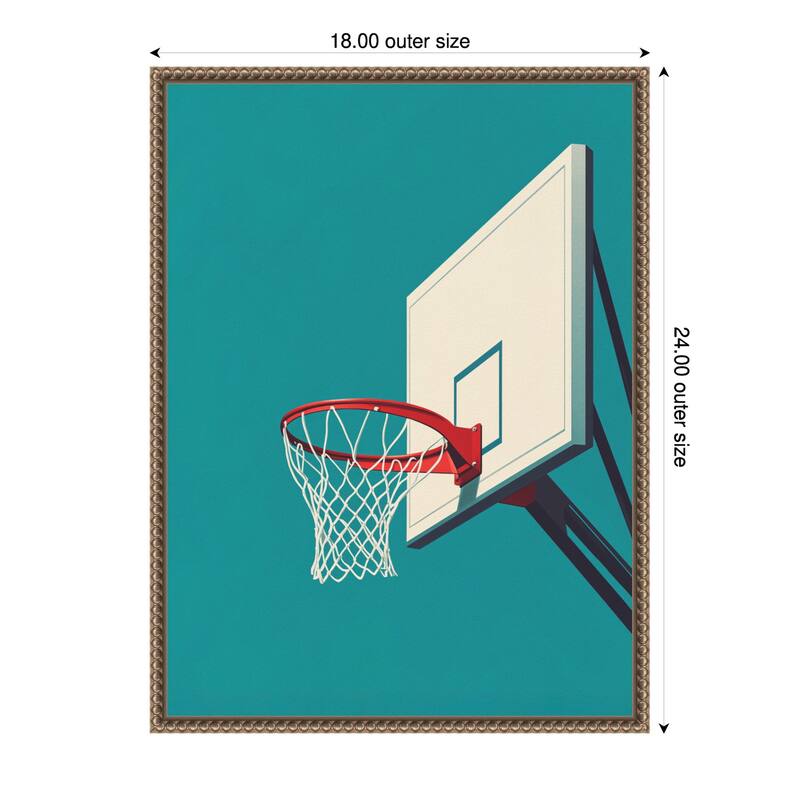 Basketball by Andreas Magnusson Framed Canvas Wall Art Print - 18 x 24 in