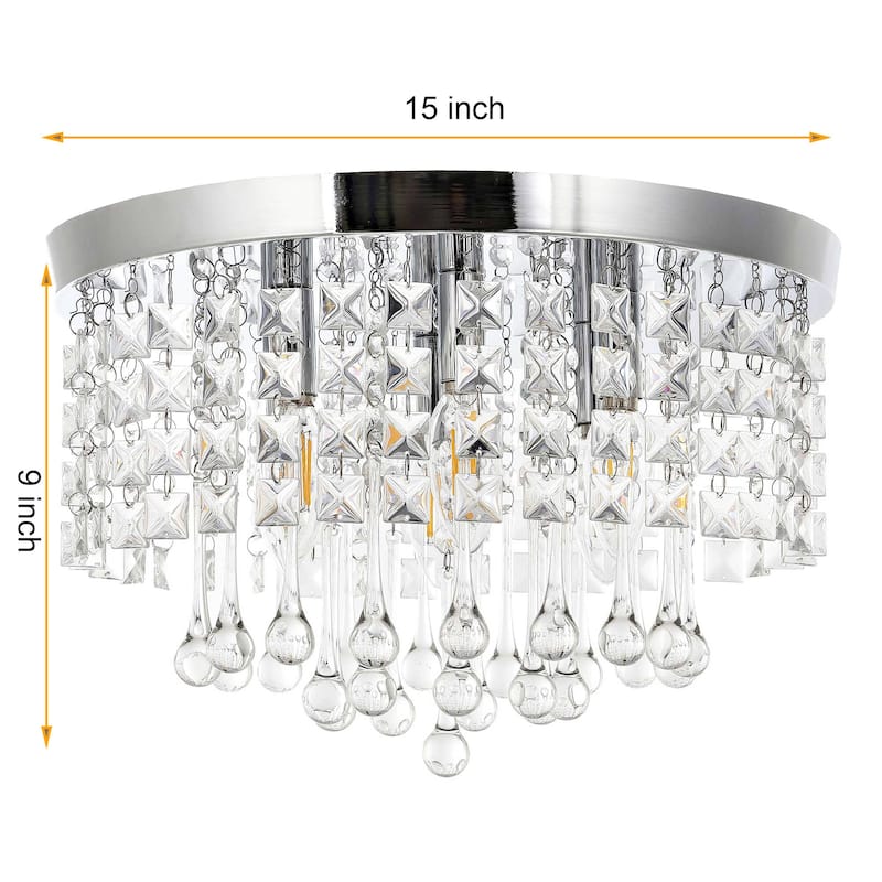 Modern Flush Mount Ceiling Light D15"H9"