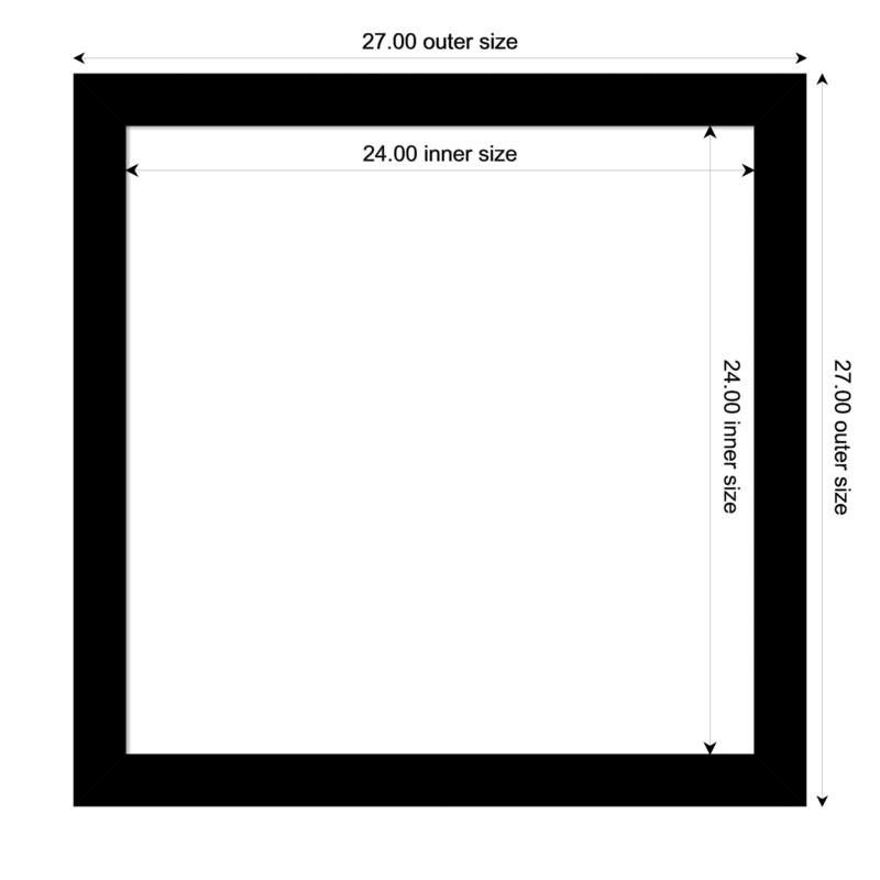 Amanti Art Basic Black Narrow Framed Dry Erase Magnetic Board - 27 x 27 in - Basic Black Narrow