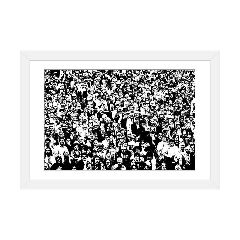 iCanvas "1970s Posterization Of Crowd In Stadium Bleachers" by Vintage Images - White - 16x24x1
