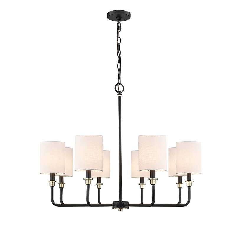 Millennium Lighting Chelsea Chandelier Ceiling Fixture in Matte Black Modern Gold - 8 Light