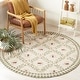 preview thumbnail 58 of 98, SAFAVIEH Handmade Chelsea Aubree French Country Trellis Wool Rug 3' Round - Ivory/Green - Round