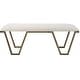 preview thumbnail 1 of 3, Uttermost 23676 Farrah 54"W Modern Industrial Geometric Accent Bench White / Gold