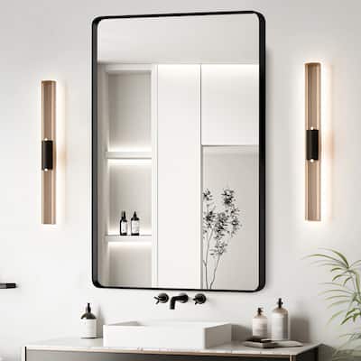 24x30 Inch Black Aluminium Frame Bathroom Mirror