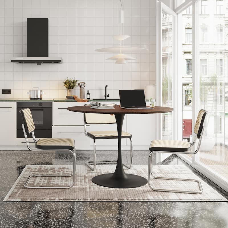 47.24"Modern Round Dining Table - Brown