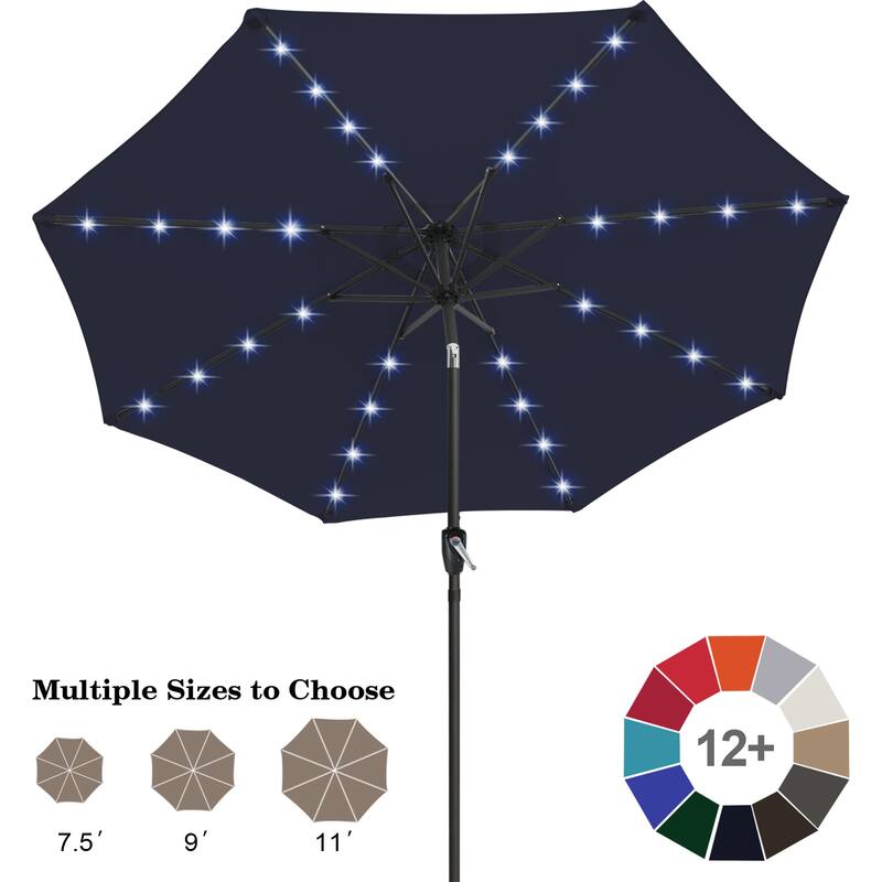 ABCCANOPY 10.5FT Outdoor Patio Solar Umbrella with 32LED Lights