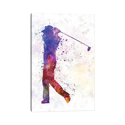 iCanvas "Golfer Swing Silhouette" by Paul Rommer Canvas Print