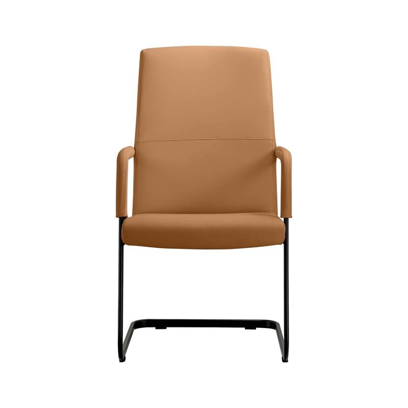LeisureMod Evander Modern Faux Leather Office Chair with Aluminum Frame